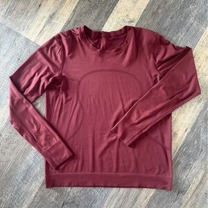 Lululemon Athletica Swiftly Relaxed Maroon Long Sleeve Top